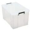 85 Litre Clear Plastic Storage Boxes - Clip Lock Lids - Manutan UK -Storage Equipment Store AIG3881484