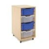 Mobile Melamine Storage Unit (754h X 350w) Complete With 4 Deep Gratnells Trays -Storage Equipment Store AIG3881720