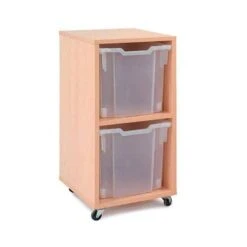 Mobile Melamine Storage Unit (754h X 350w) Complete With 2 Jumbo Gratnells Trays