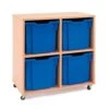 Mobile Melamine Storage Unit (754h X 690w) Complete With 4 Jumbo Gratnells Trays 1 Mobile Melamine Storage Unit (754h X 690w) Complete With 4 Jumbo Gratnells Trays -Storage Equipment Store AIG3881725