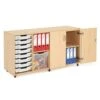 Lockable Mobile Wooden Unit (754h X 1353w) With 8 Gratnells Trays -Storage Equipment Store AIG3881895