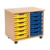 Mobile Melamine Storage Unit (635h X 705w) Complete With 12 Shallow Gratnells Trays -Storage Equipment Store AIG3881920