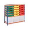 Rapid 2 (990h X 1020w) Low Level Shelving With 18 Gratnells Trays