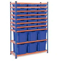 Rapid 2 (1600h X 1020w) Shelving Bay With 21 Shallow & 6 Jumbo Gratnells Trays