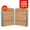 2 Bays Of Rapid 1 Shelving With 50 Or 70 Document Boxes - 1830w 455d -Storage Equipment Store AIG3882671