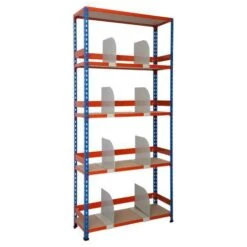 Rapid 2 Shelving With 5 Chipboard Shelves, Dividers, Back & Side Stops - 1980h 915w