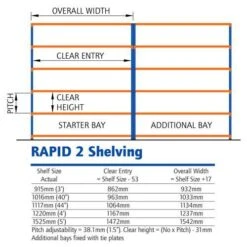 Rapid 1 Heavy Duty Mobile Shelving Bay - 1700h With 4 Shelves And Really Useful Boxes