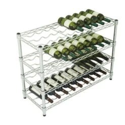 Chrome Wine Rack With 35 To 63 Bottle Capacity - 355d 15 Chrome Wine Rack With 35 To 63 Bottle Capacity - 355d -Storage Equipment Store AIG3884104