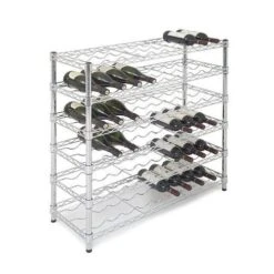 Chrome Wine Rack With 35 To 63 Bottle Capacity - 355d 16 Chrome Wine Rack With 35 To 63 Bottle Capacity - 355d -Storage Equipment Store AIG3884105