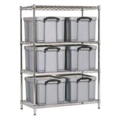 Chrome Shelving Bay With 35L Really Useful Boxes - Make Your Selection 7 Chrome Shelving Bay With 35L Really Useful Boxes - Make Your Selection -Storage Equipment Store AIG3884246