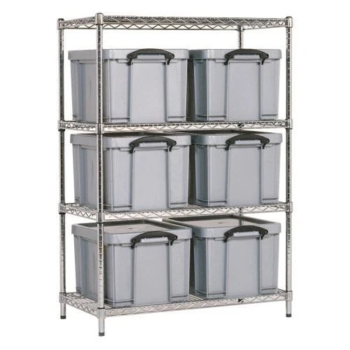 Chrome Shelving Bay With 35L Really Useful Boxes - Make Your Selection 4 Chrome Shelving Bay With 35L Really Useful Boxes - Make Your Selection - Image 2