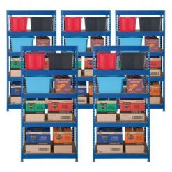 5 Bay Offer - Budget Shelving Blue - 1720h 900w With 5 Shelves -Storage Equipment Store AIG3884293
