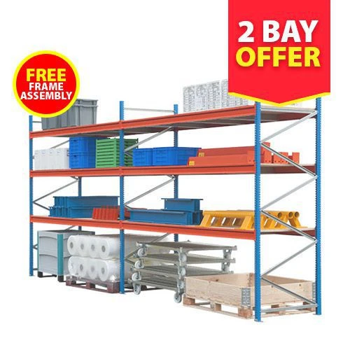 2 Bay Long Span Shelving With 3 Chipboard Shelves - Offer 4 2 Bay Long Span Shelving With 3 Chipboard Shelves - Offer - Image 2