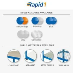 Rapid 1 Heavy Duty Mobile Shelving Bay - 1625h With 4 Shelves -Storage Equipment Store AIG3889321 2