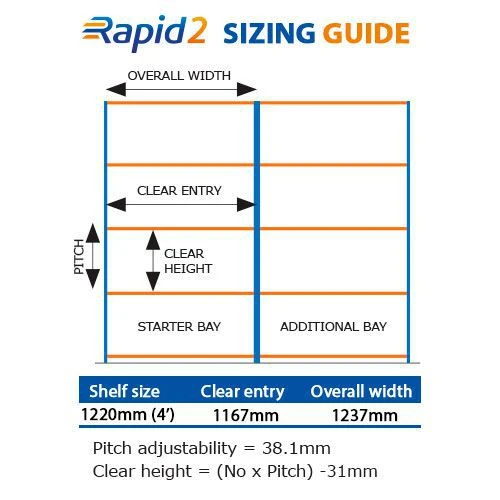 Rapid 2 Single Rail Garment Shelving With 2 Levels - 1980h 10 Rapid 2 Single Rail Garment Shelving With 2 Levels - 1980h - Image 8