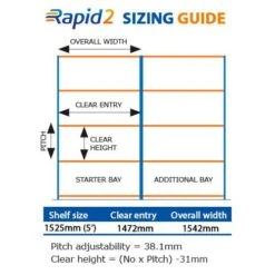 Rapid 2 Shelving Bay (1600h X 1525w) With 88 Picking Bins -Storage Equipment Store AIG3889343 3