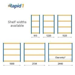 Rapid 1 Heavy Duty Mobile Shelving Bay - 1625h With 4 Shelves -Storage Equipment Store AIG3889441 2
