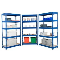 3 Bay Offer - Budget Shelving Blue - 1720h 900w With 5 Shelves -Storage Equipment Store AIG3889477
