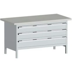 Bott Cubio Heavy Duty Workbench With Lino Worktop & Drawers HxWxD 840x1500x750mm -Storage Equipment Store AIG3979379