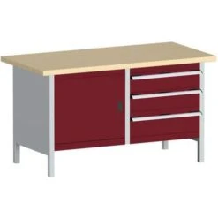 Bott Cubio Heavy Duty Workbench With 3 Drawers & 1 Cupboard -Storage Equipment Store AIG3979696