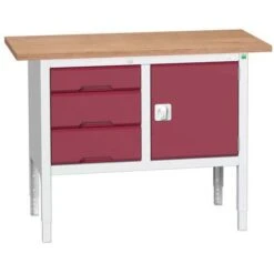 Bott Verso Adjustable Workbench With Cabinet & Drawer 830-930x1250x600mm -Storage Equipment Store AIG3979807