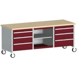 Bott Cubio Mobile Workbench With MPX Worktop HxWxD 840x2000x750mm -Storage Equipment Store AIG3979826