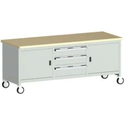 Bott Cubio Mobile Workbench With MPX Worktop HxWxD 840x2000x750mm -Storage Equipment Store AIG3979850