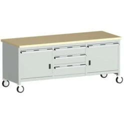 Bott Cubio Mobile Workbench With MPX Worktop HxWxD 840x2000x750mm -Storage Equipment Store AIG3979854