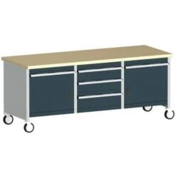 Bott Cubio Mobile Workbench With MPX Worktop HxWxD 840x2000x750mm -Storage Equipment Store AIG3979876