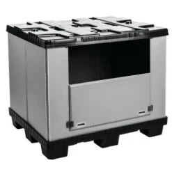 Mega Pack Folding Pallet Container - Solid Sides - 1 folding Side -Storage Equipment Store AIG3983609
