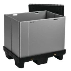 Mega Pack Folding Pallet Container - Solid Sides - 1 folding Side -Storage Equipment Store AIG3983630