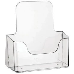 A4 Leaflet Holder - Transparent Standing Displays - Manutan UK -Storage Equipment Store AIG4023469