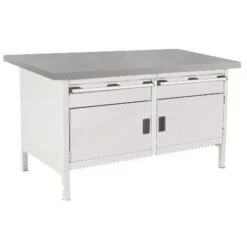 Bott Cubio Heavy Duty Workbench With Lino Top Drawers And Cabinet 840x1500x750mm -Storage Equipment Store AIG4068285