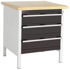 Bott Cubio Heavy Duty Workbench With 3 Drawers & Lino Top 840x750x750mm -Storage Equipment Store AIG4068308