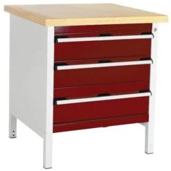 Bott Cubio Heavy Duty Workbench With 3 Drawers & Lino Top 840x750x750mm -Storage Equipment Store AIG4068355