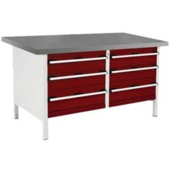 Bott Cubio Heavy Duty Workbench With Lino Worktop & Drawers HxWxD 840x1500x750mm -Storage Equipment Store AIG4068373
