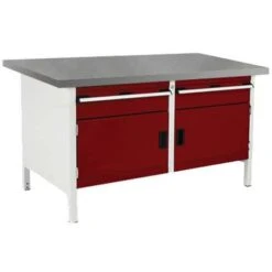 Bott Cubio Heavy Duty Workbench With Lino Top Drawers And Cabinet 840x1500x750mm -Storage Equipment Store AIG4068374