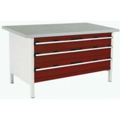 Bott Cubio Heavy Duty Workbench With Lino Worktop & Drawers HxWxD 840x1500x750mm -Storage Equipment Store AIG4068386