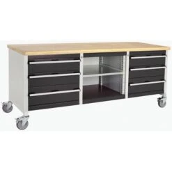 Bott Cubio Mobile Workbench With MPX Worktop HxWxD 840x2000x750mm -Storage Equipment Store AIG4068550