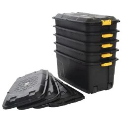 Strata Storage Boxes With Wheels 145L - Pack Of 5 -Storage Equipment Store AIG4091100