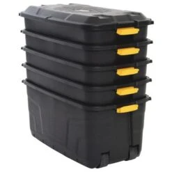 Strata Storage Boxes With Wheels 145L - Pack Of 5 -Storage Equipment Store AIG4091102