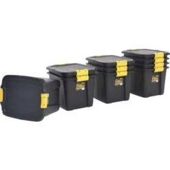 Heavy Duty Storage Box With Lid - 42L - Pack Of 10 - Strata -Storage Equipment Store AIG4091103