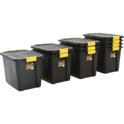Heavy Duty Storage Box With Lid - 60L - Pack Of 10 - Strata -Storage Equipment Store AIG4091104
