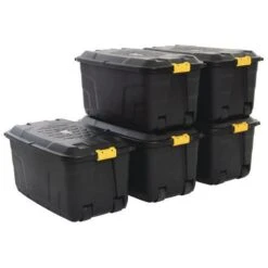 Strata Storage Boxes With Wheels 145L - Pack Of 5 -Storage Equipment Store AIG4091131