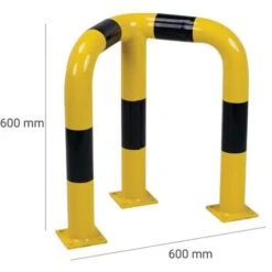 Corner Traffic Hoop Barriers - Black & Yellow - Steel - Manutan UK 21 Corner Traffic Hoop Barriers - Black & Yellow - Steel - Manutan UK -Storage Equipment Store AIG43955880