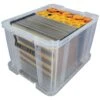 36 Litre Clear Plastic Storage Boxes - Clip Lock Lids - Manutan UK -Storage Equipment Store AIG4397582