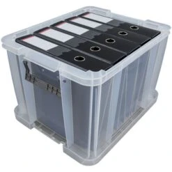 36 Litre Clear Plastic Storage Boxes - Clip Lock Lids - Manutan UK 6 36 Litre Clear Plastic Storage Boxes - Clip Lock Lids - Manutan UK -Storage Equipment Store AIG4397583