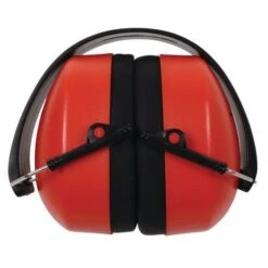 Folding Ear Defenders - Black & Red Earmuffs - Manutan UK