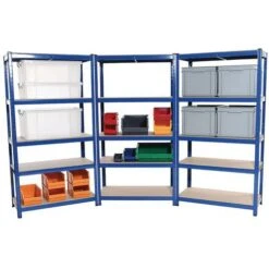 3 Bay Offer - Budget Shelving Blue - 1720h 900w With 5 Shelves -Storage Equipment Store AIG4497411