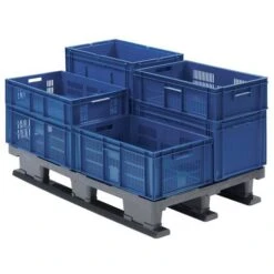 Euro Stacking Container - Ventilated Sides & Solid Base - Manutan UK -Storage Equipment Store AIG453531